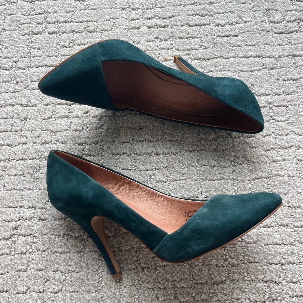Madewell Mira heel in emerald green 6